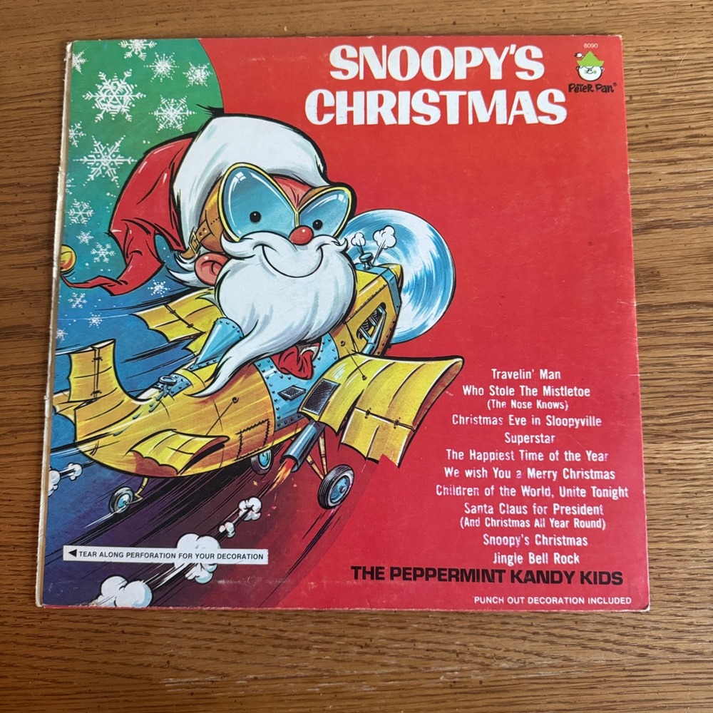 Snoopy Christmas Peter Pan Records LP Vinyl Album‎ The Peppermint Kandy Kids